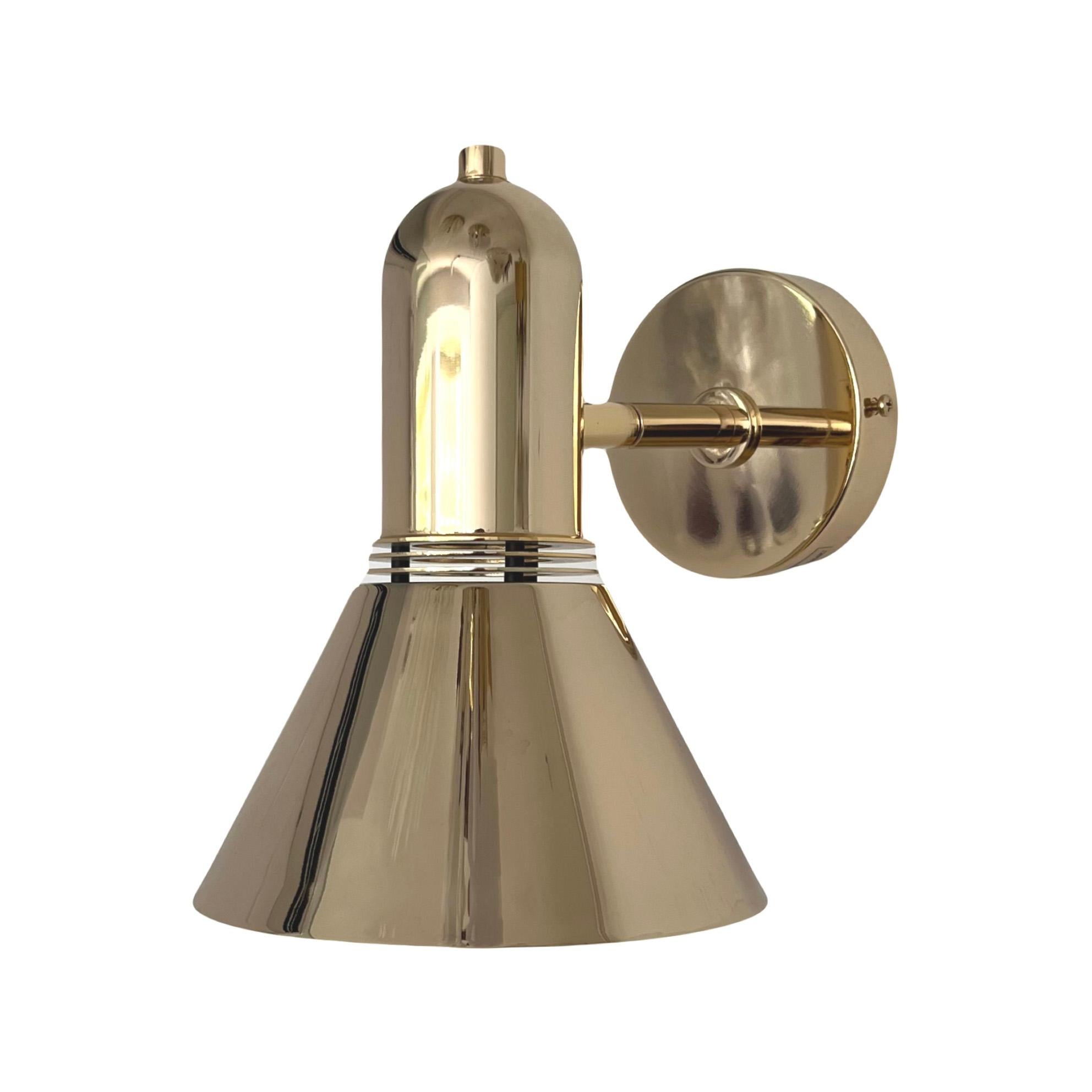 Paar bewegliche Mid-Century-Wandleuchter aus Gold von Estiluz, Barcelona, 1970er Jahre im Angebot 11