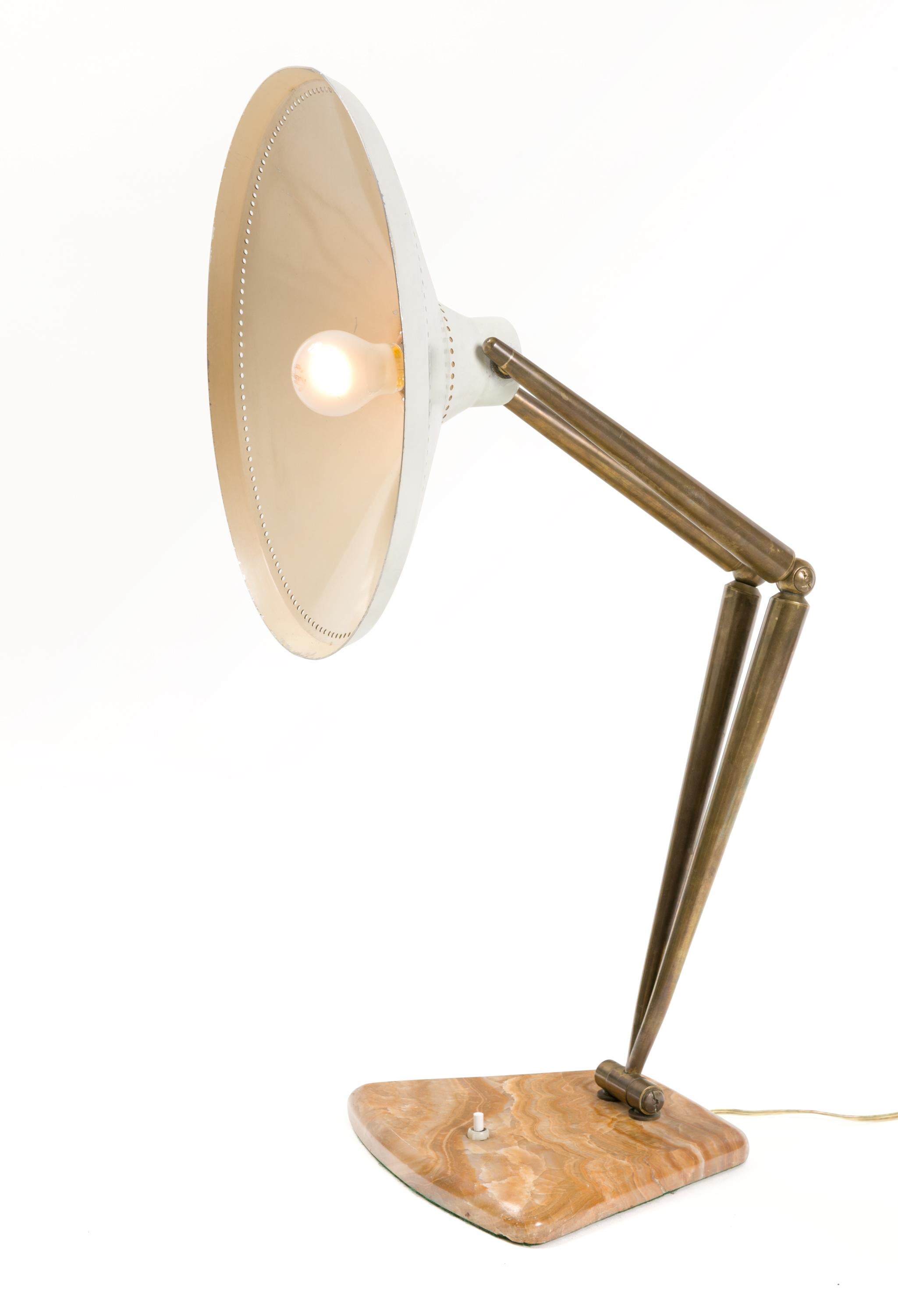 A magnificent design with great articulation. The marble base is beautiful and adds to the overall impressiveness of this rare desk lamp.