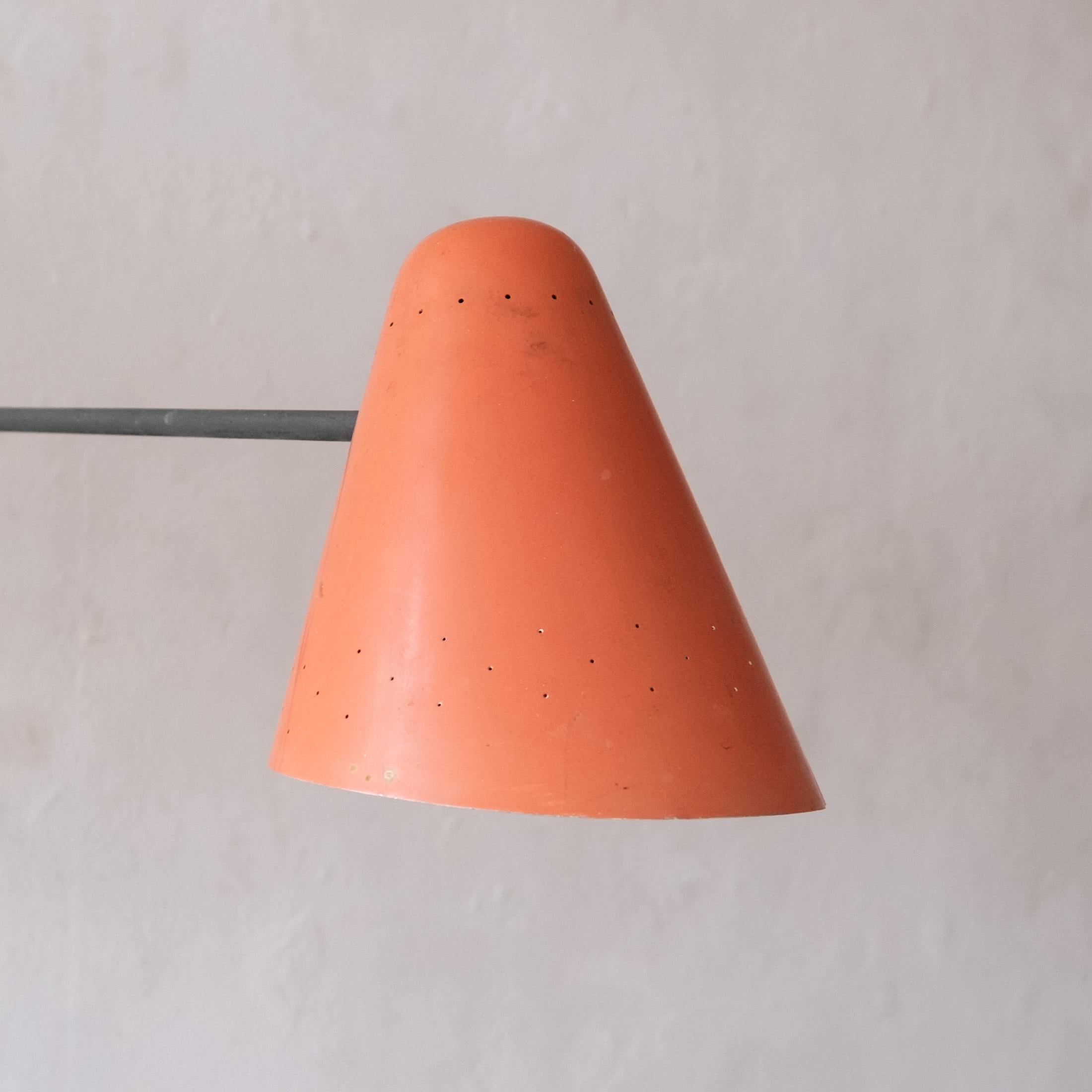Metal Mid Century Articulating European Wall Mounted Lamp 1950s
