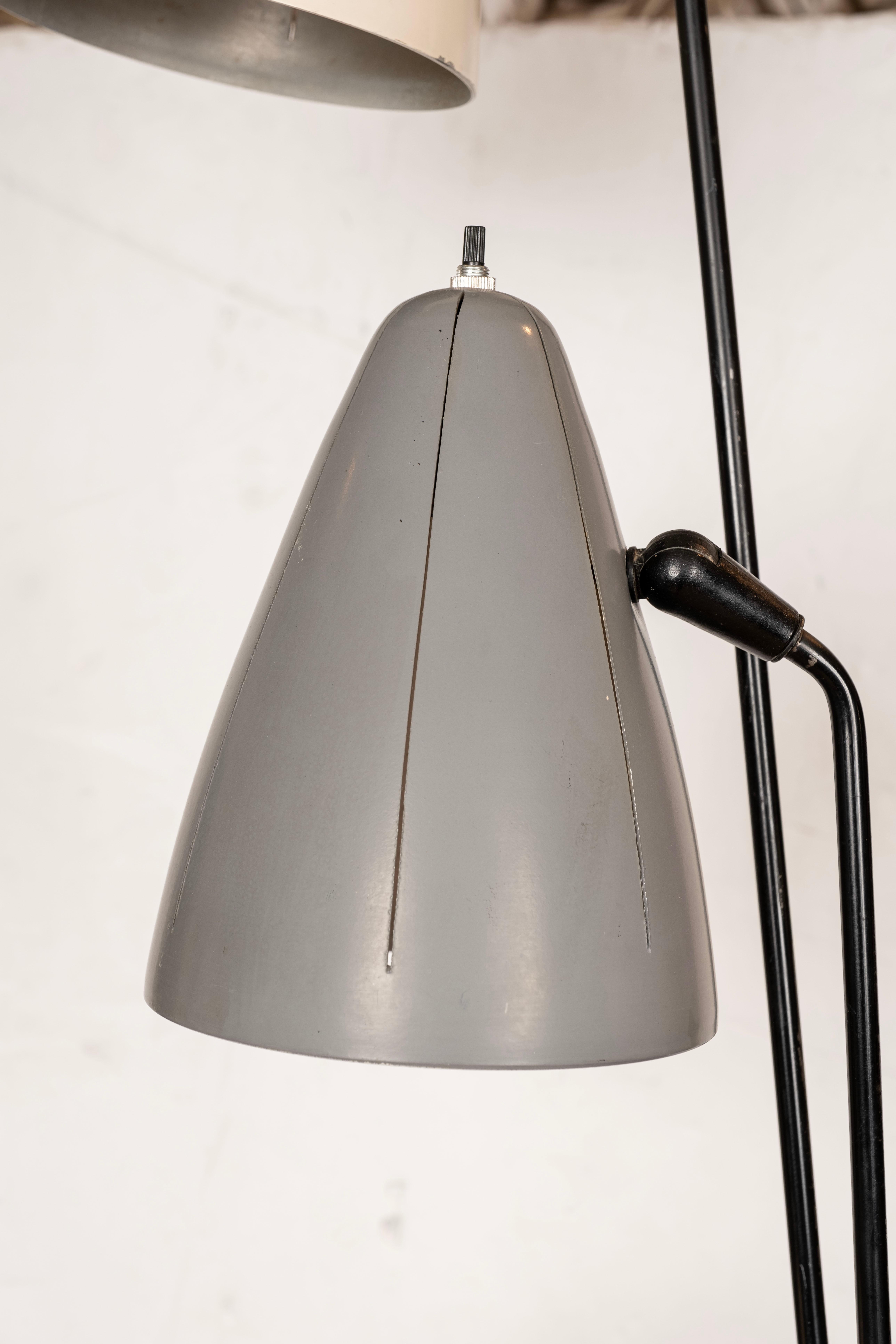 Iron  Articulating Floor Lamp by Ben Seibel For Sale