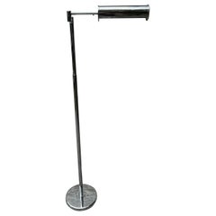 Vintage Mid Century Articulating Swing Arm Chrome Floor Lamp by Nessen Studios NYC