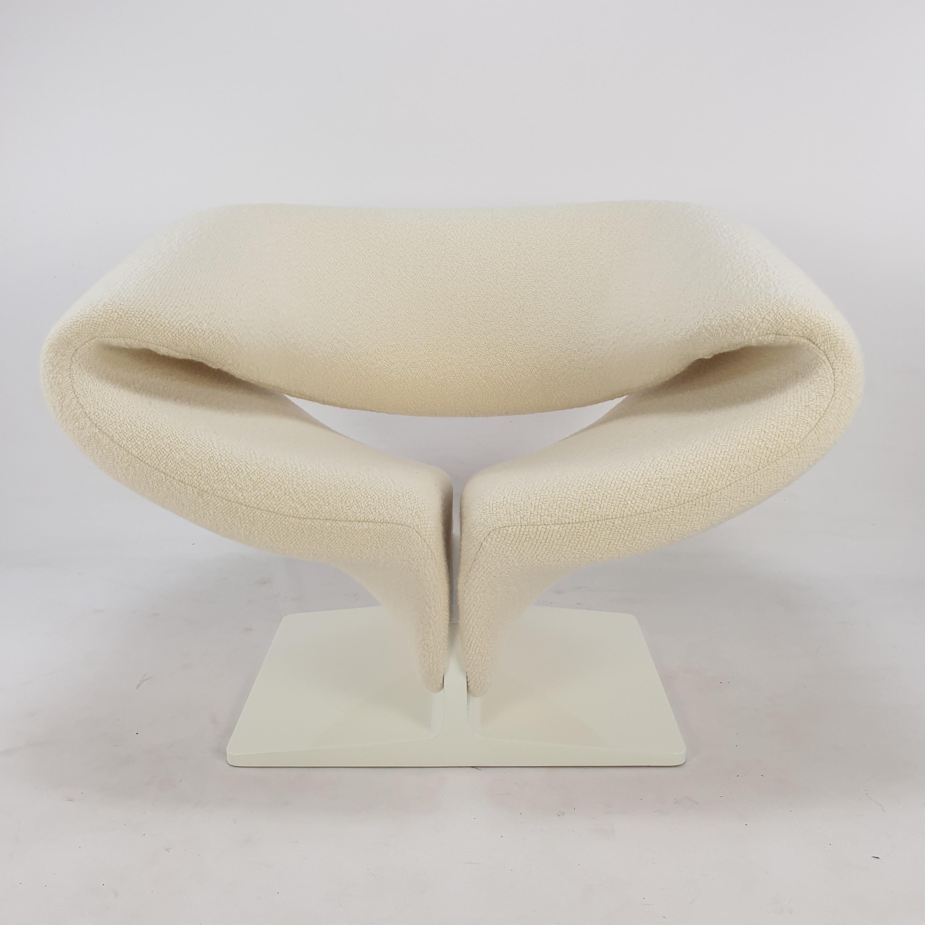 Dutch Mid Century Artifort Ribbon Chair and Ottoman by Pierre Paulin for Artifort, 196