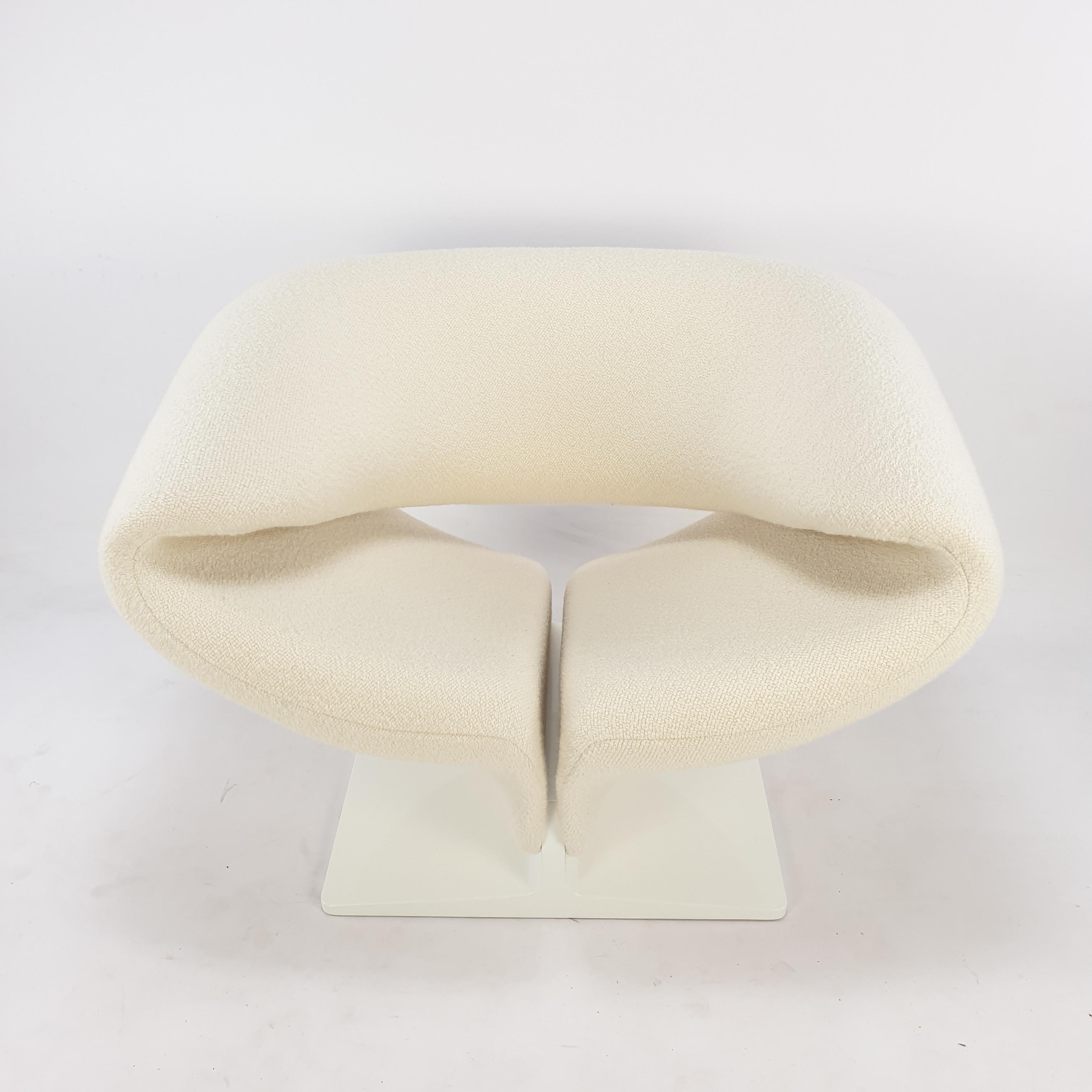 Lacquered Mid Century Artifort Ribbon Chair and Ottoman by Pierre Paulin for Artifort, 196