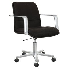 Mid-Century Artifort Style Office Chair with Cast Aluminum Arms
