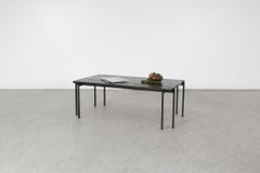 Mid century, Artimeta Style Stone Top Coffee Table with Enameled Metal Base