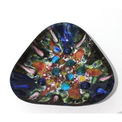 Mid-Century Artisan Copper Enamel Box and Dish by Esmaltes Capo, a Set of 2