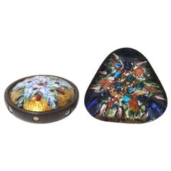 Mid-Century Artisan Copper Enamel Box and Dish by Esmaltes Capo, a Set of 2