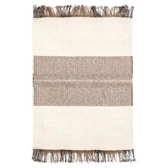 Tappeto da pavimento in lana intrecciata a mano della metà del secolo scorso