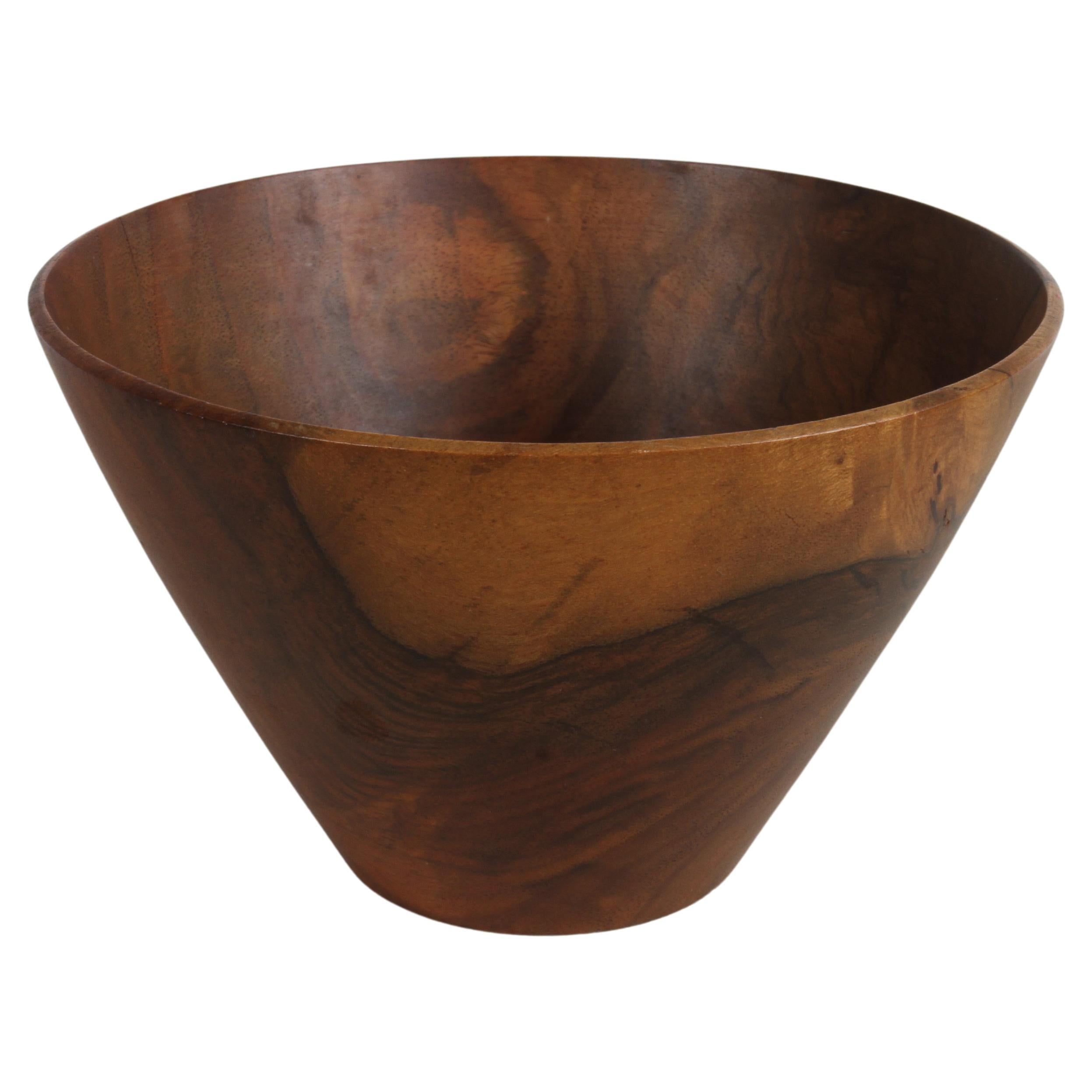 Mid-Century Artist Bob Stockdale California Black Walnut Turned Bowl  For Sale