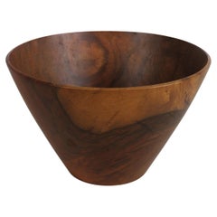 Retro Mid-Century Artist Bob Stockdale California Black Walnut Turned Bowl 