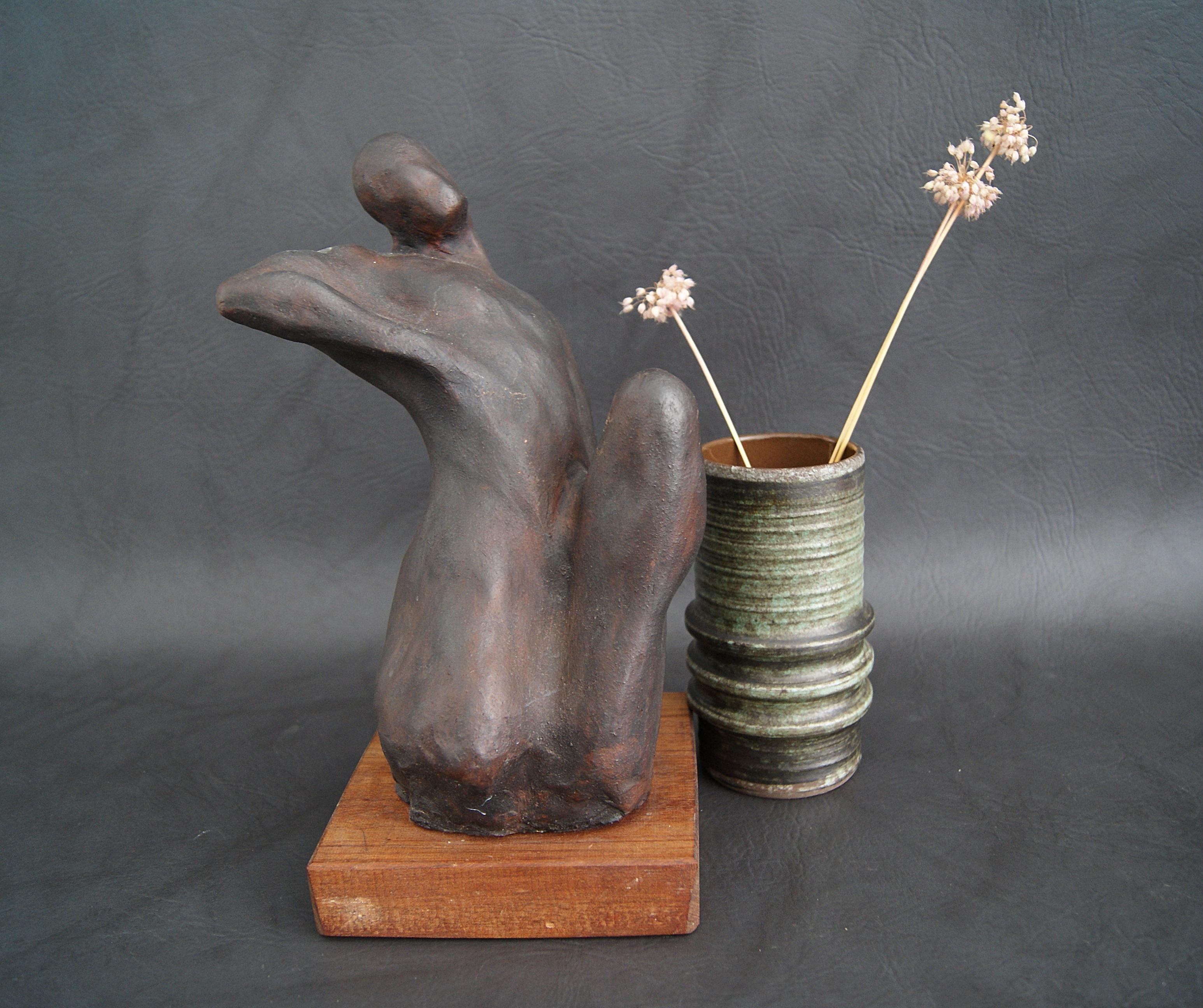Mitte des Jahrhunderts Künstler Gips-Skulptur Hand patiniert Bronze im Angebot 4