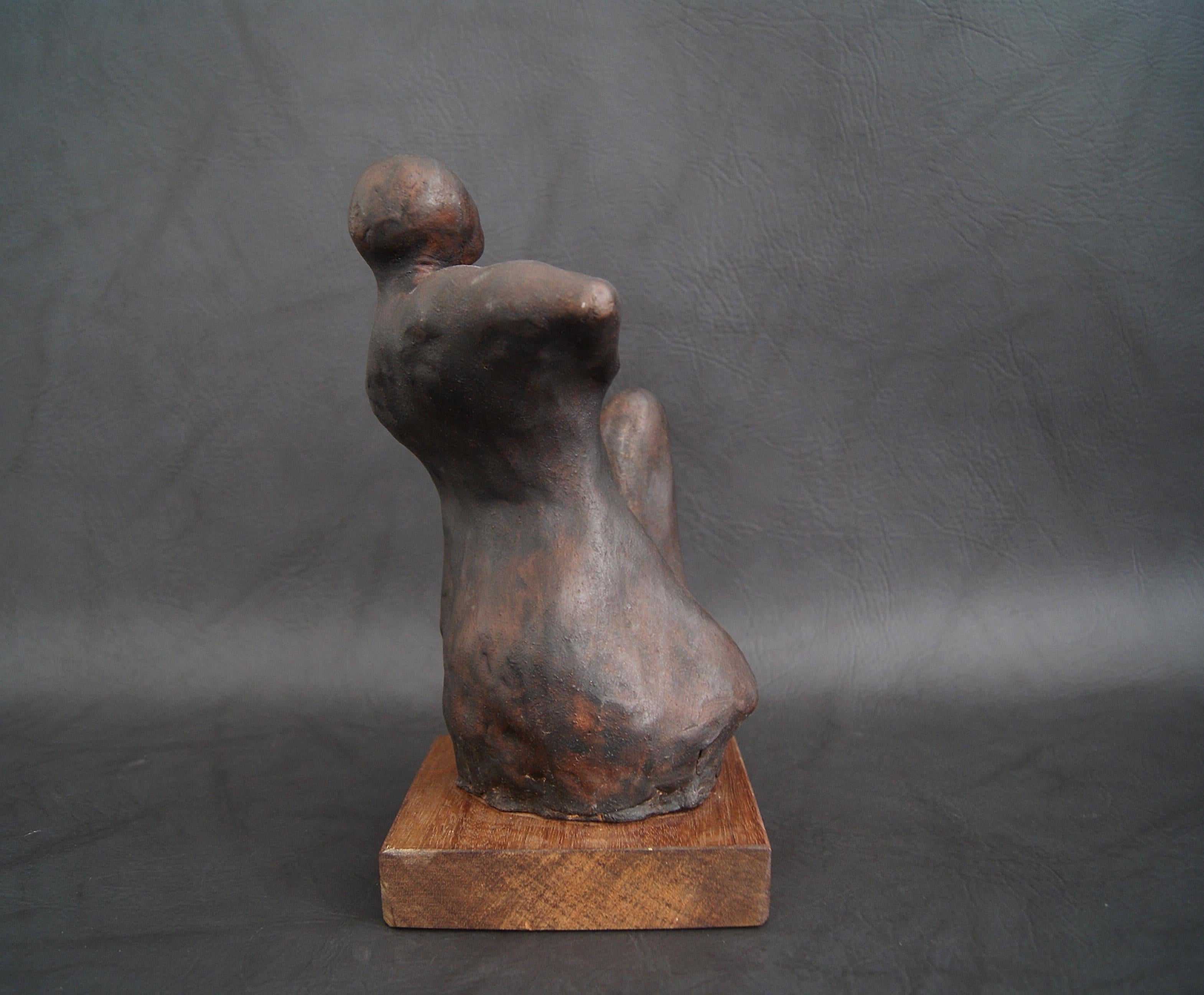 German Mid-Century Artist Plaster Sculpture Hand Patinated Bronze For Sale