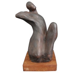 Mid-Century Artist Plaster Sculpture Hand Patinated Bronze
