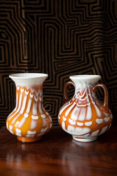 Jarrón de cristal artístico de mediados de siglo, Prokuplje-Yugoslavia, 1970