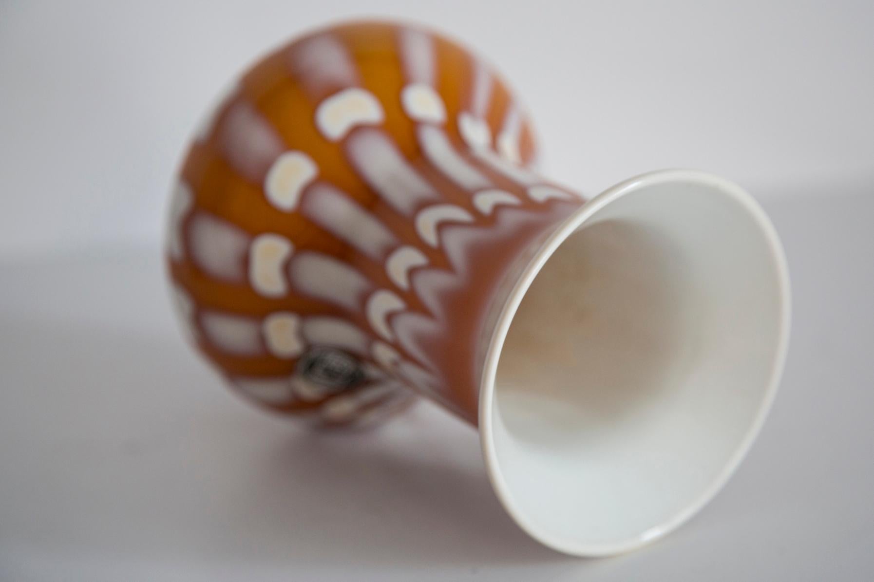 Crystal Mid Century Artistic Glass Vase, Prokuplje-Yugoslavia, 1970s