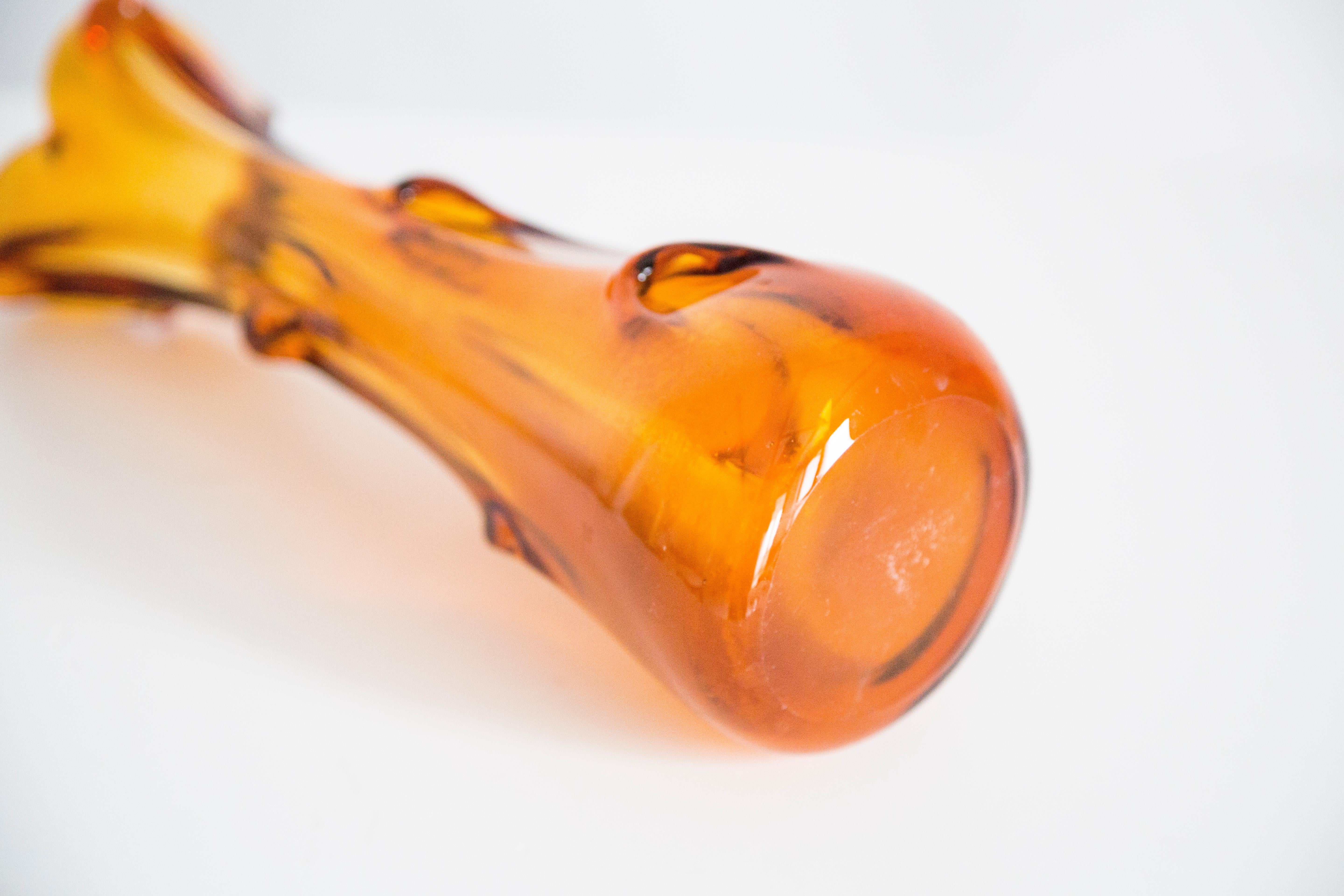 Vaso giallo in vetro artistico di metà secolo, Tarnowiec, Sulczan, Europa, anni '70 in vendita 3