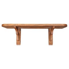 Scaffale a muro in quercia in stile Mission Arts & Crafts del metà del secolo scorso