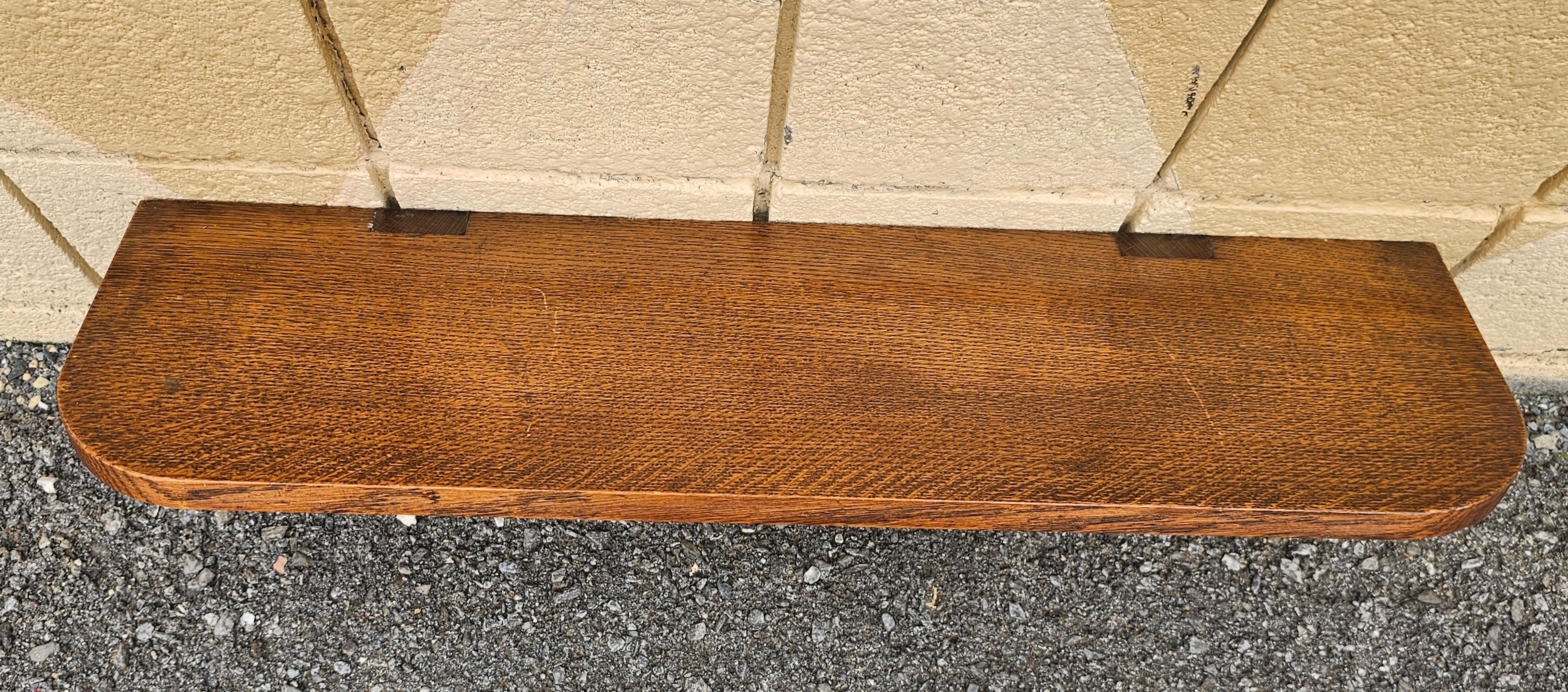 American Mid Century Arts and Crafts Mission Style Oak Wall Shelf For Sale