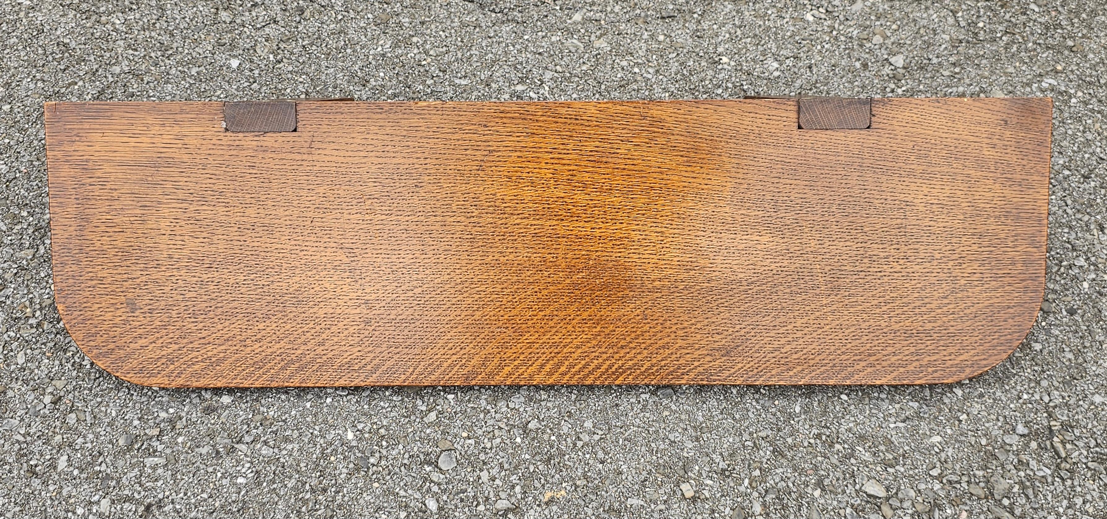 Stained Mid Century Arts and Crafts Mission Style Oak Wall Shelf For Sale