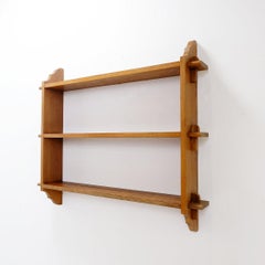 Mid-Century Arts & Crafts Style Pegged Wall Hung Shelves