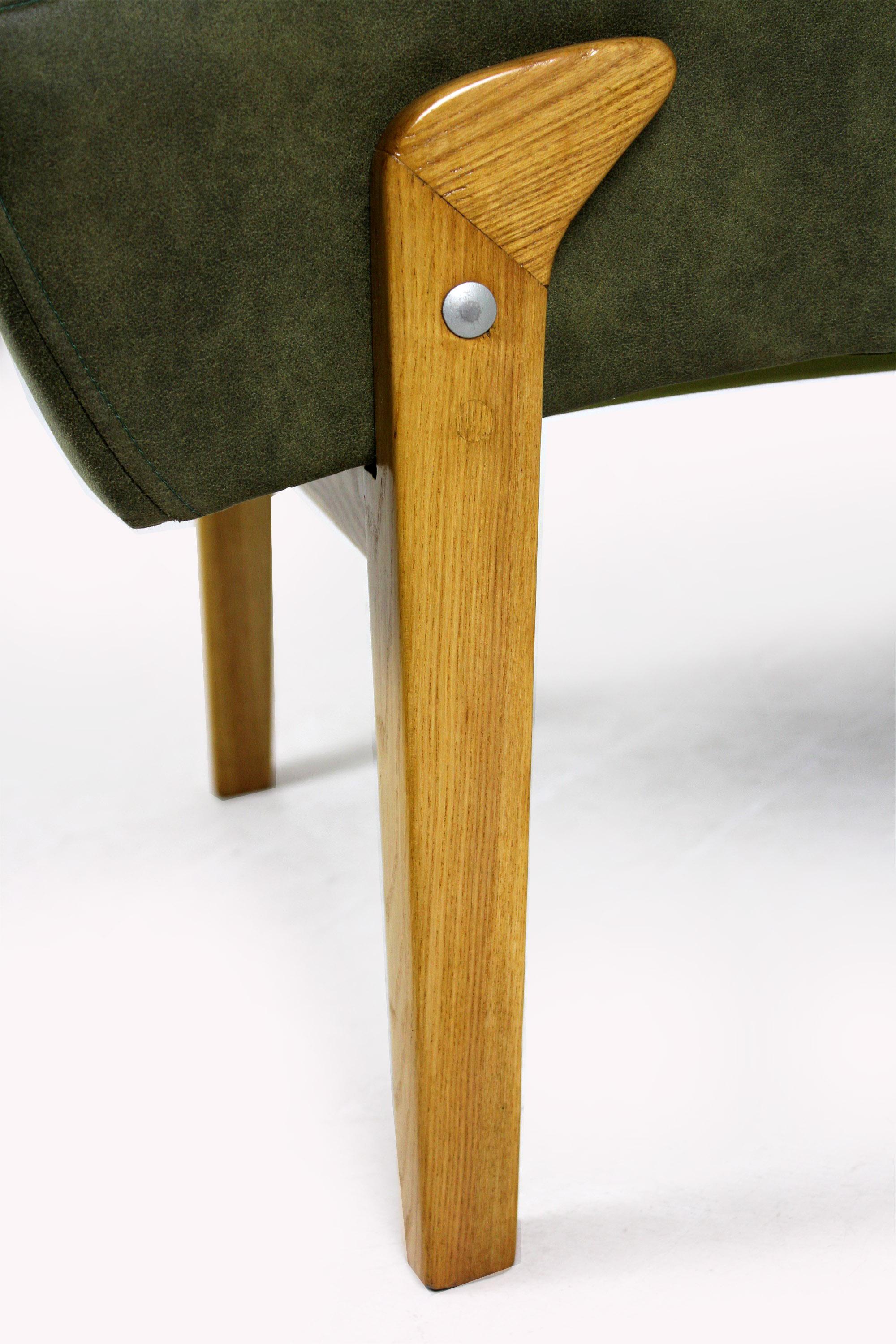 Fabric Mid-Century Ash Armchair, 1960s For Sale