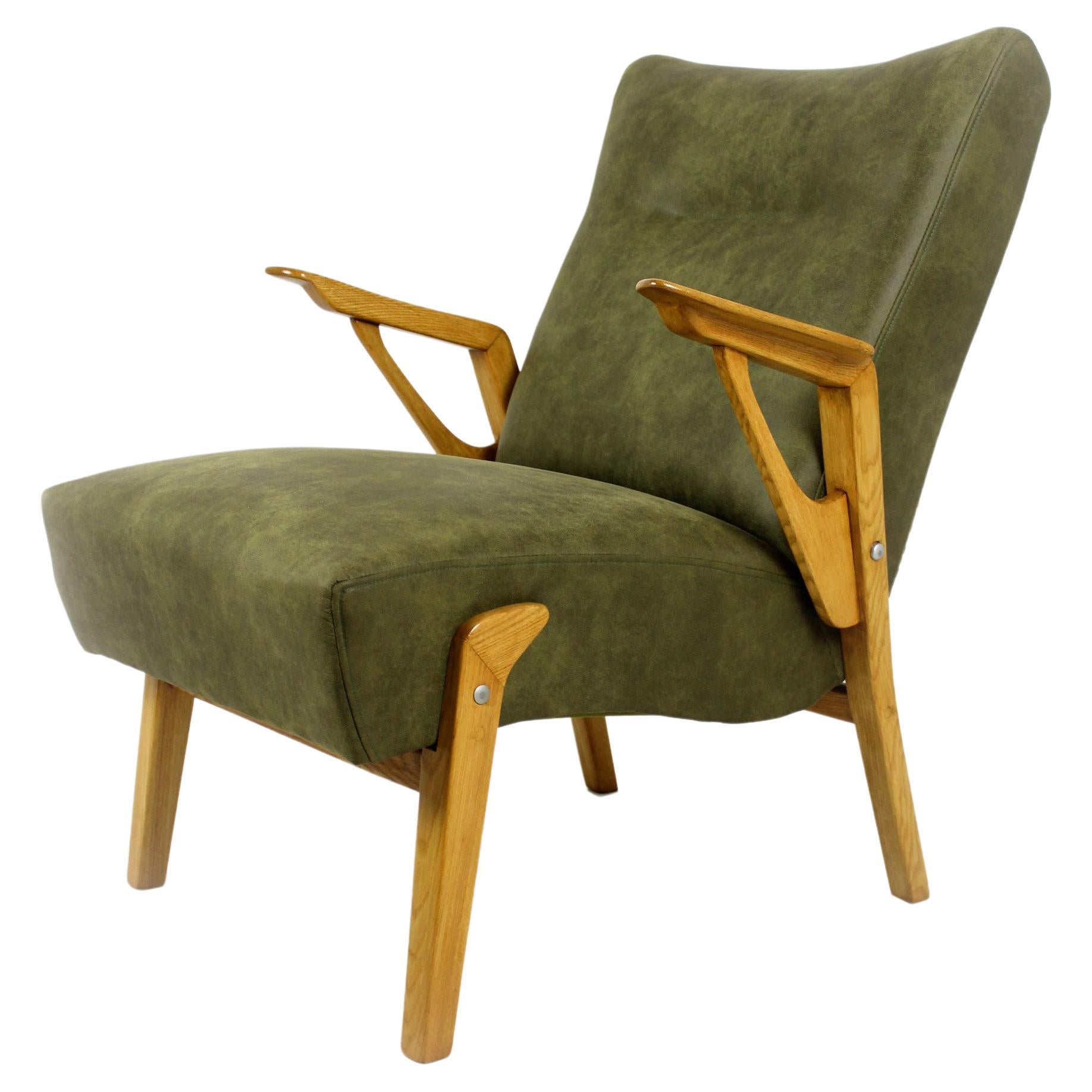 Mid-Century Ash Armchair, 1960s For Sale