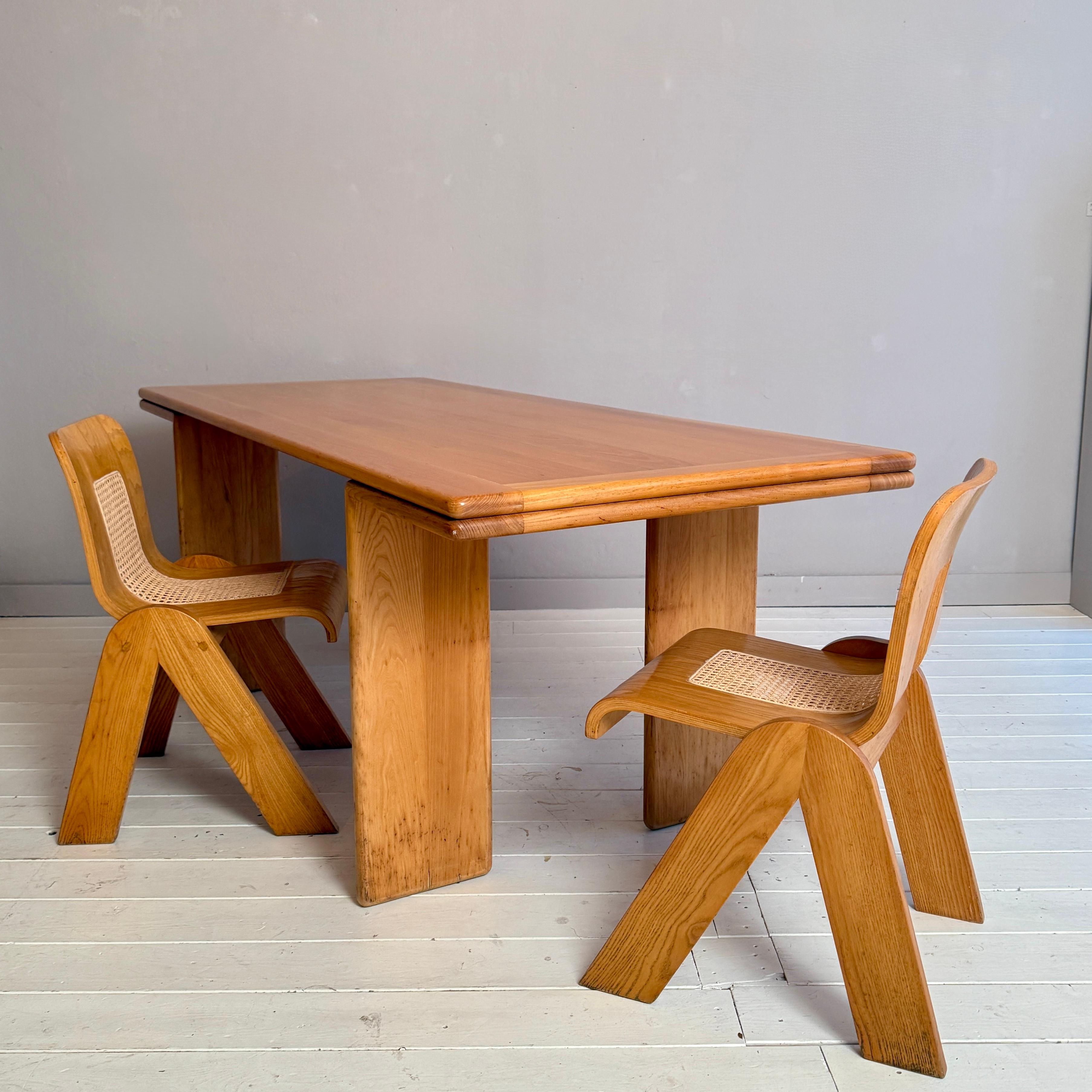 italien Mid Century Ash Dining Table Attributed to Mario Marenco, 1980s en vente