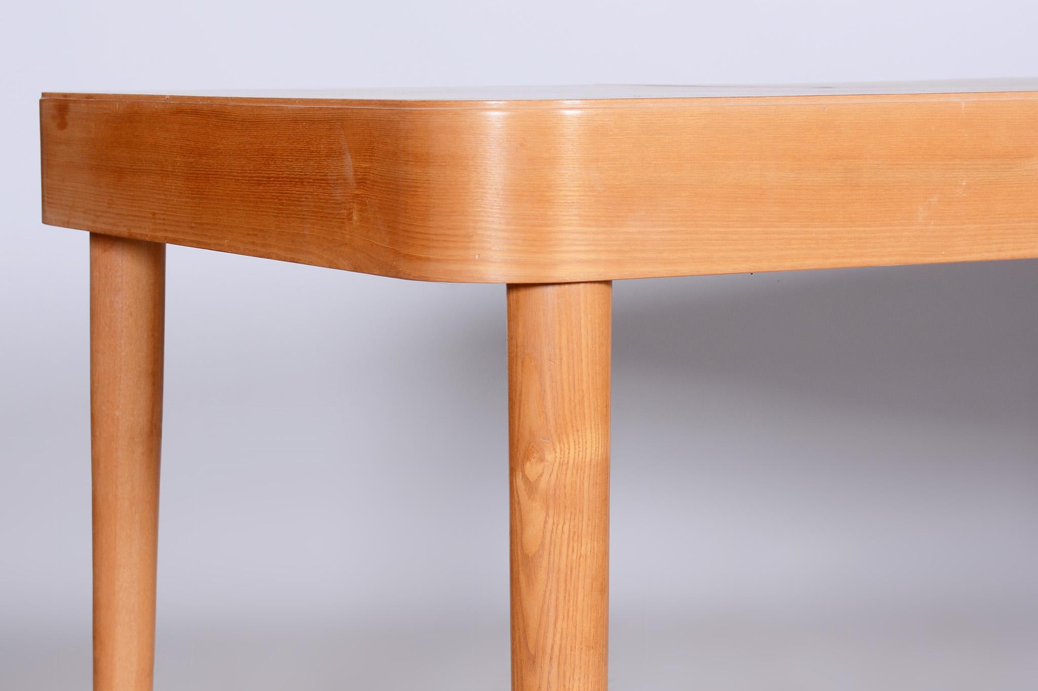 Wood Midcentury Ash Dining Table, Made by Uluv, Revived Polish, Czechia, 1950s For Sale