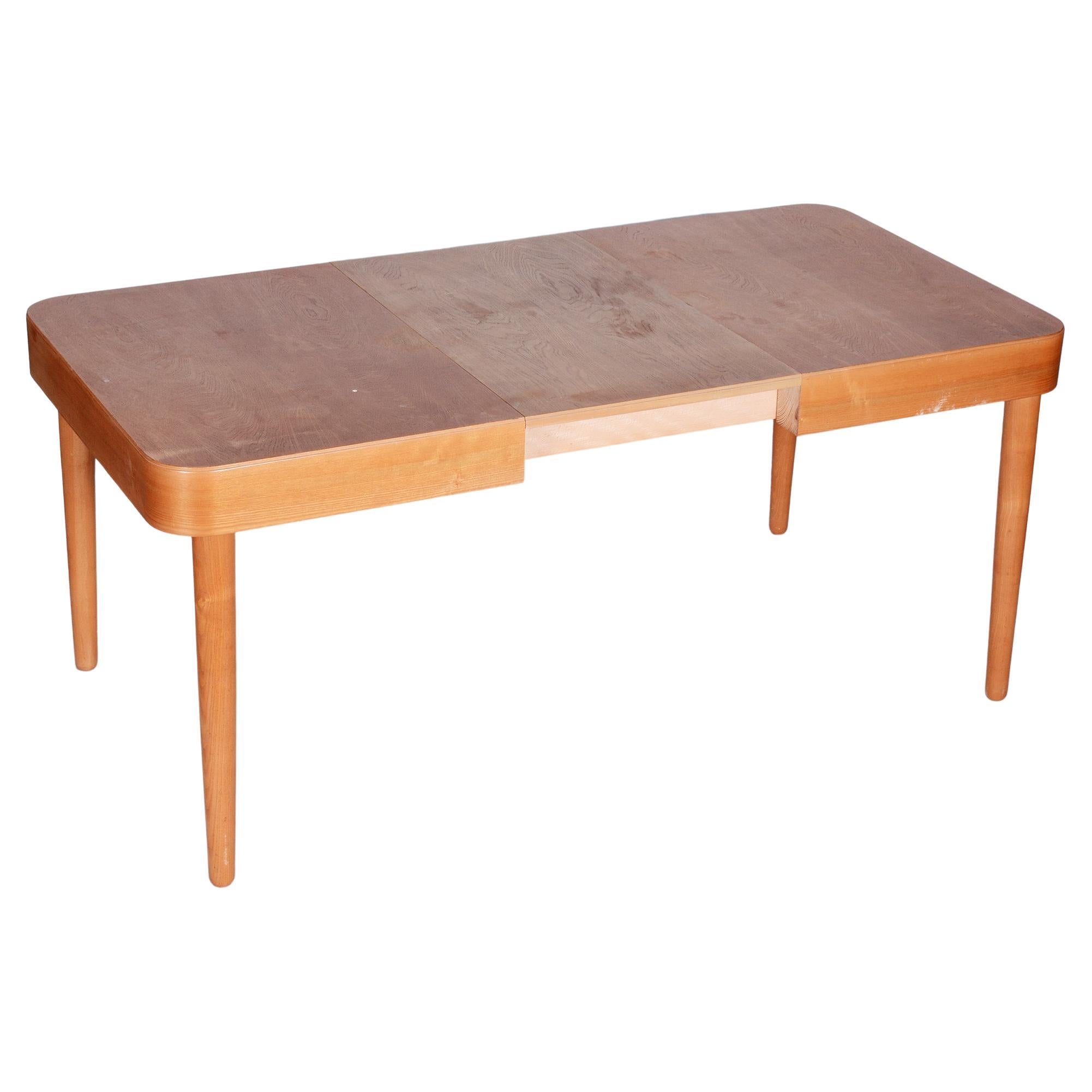 Midcentury Ash Dining Table, Made by Uluv, Revived Polish, Czechia, 1950s For Sale