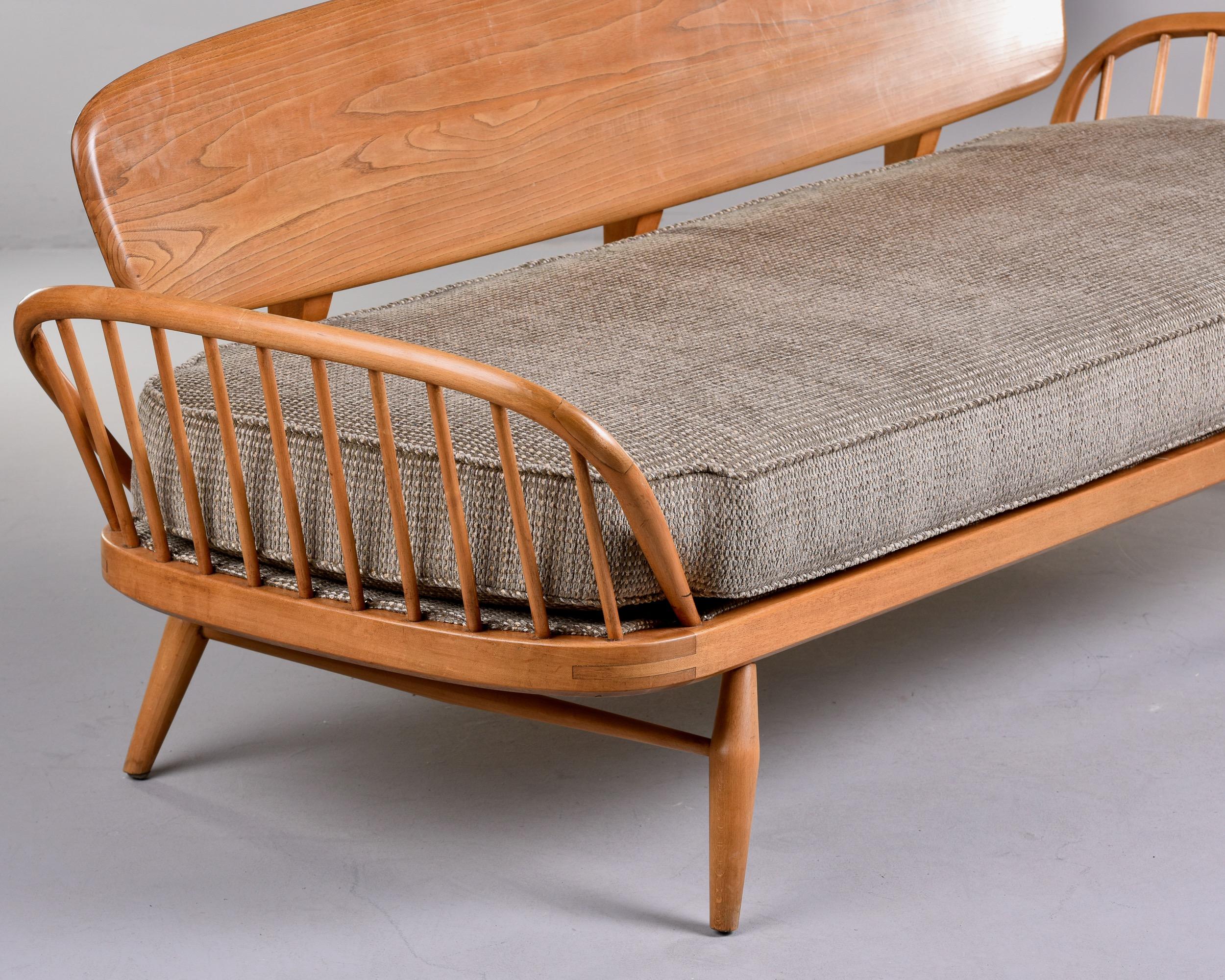 Mid-Century Ash Frame Day Bed Settee with New Upholstery 5