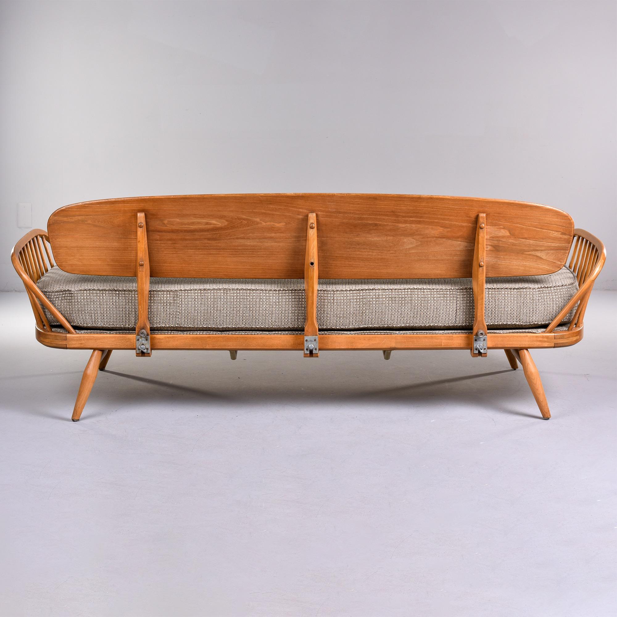 Mid-Century Ash Frame Day Bed Settee with New Upholstery 2