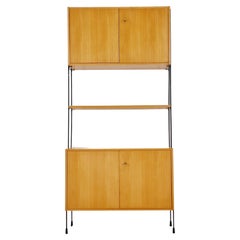 Mid century Ash wall shelving unit by Hilker for Omnia, Germany, 1960s