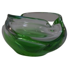 Midcentury Ashtray from Metallurgical Glass, by Glasswork Novy Bor, 1960s