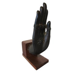 Mid Century Asian Modern Cast Metal Buddha Hand