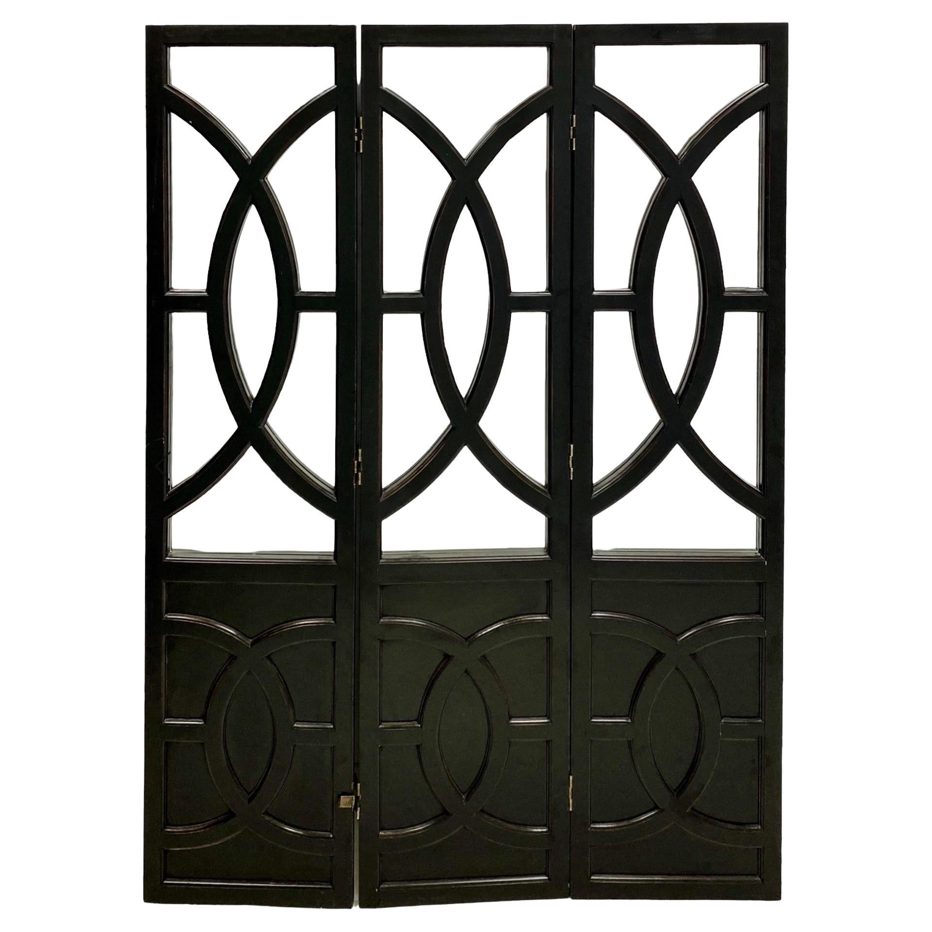 Mid-Century Asian Modern Chanel Style Mirrored Folding Screen Att. To James Mont