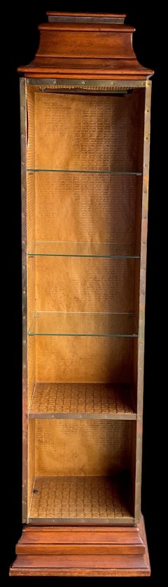 Mid-Century Asian Modern James Mont Style Brass Clad Bookcase / Display Shelf