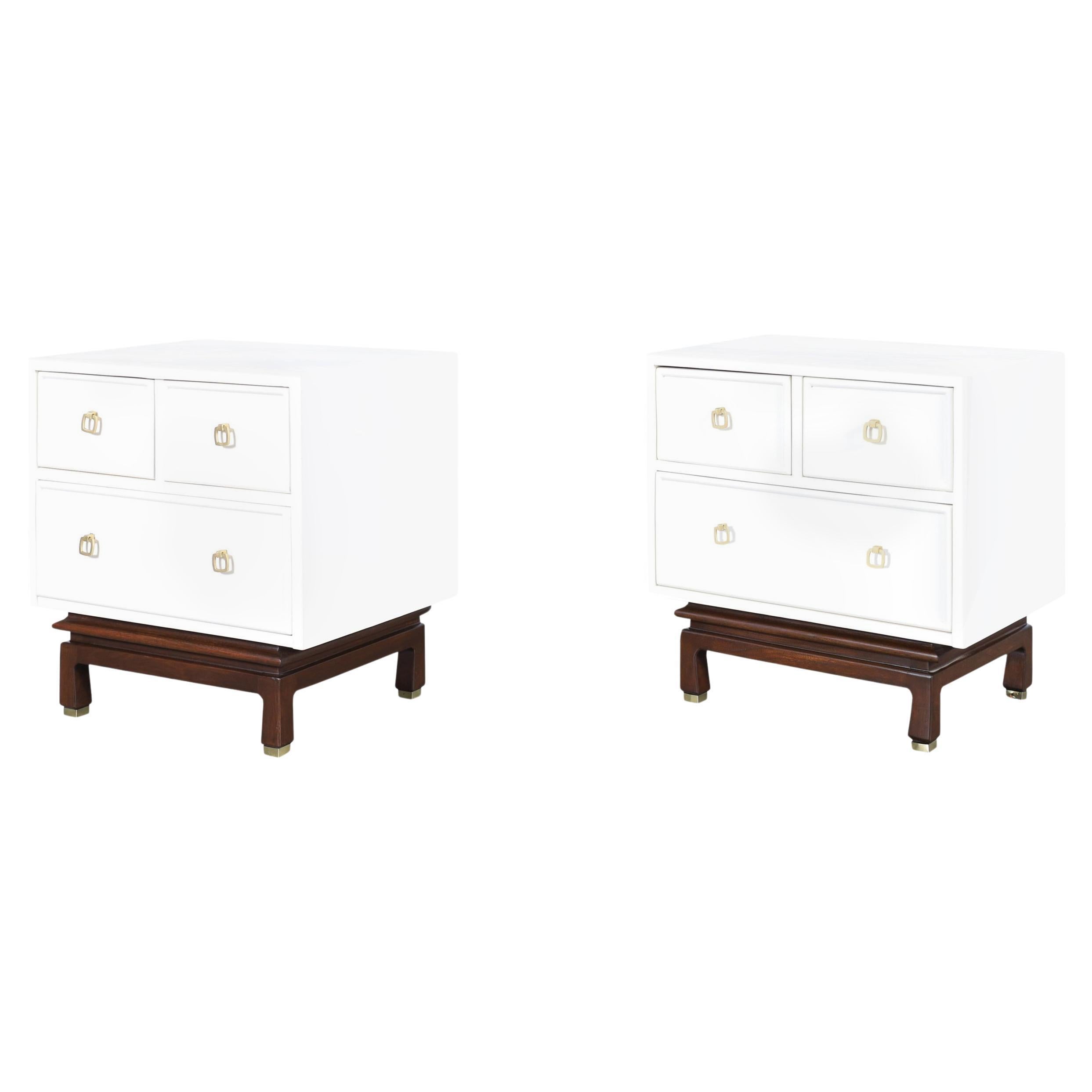 Mid-Century Asian Modern Lacquer Nightstands by American of Martinsville, 1950s