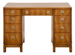 Mid-Century Asian Modern Walnut Kneehole Desk, 60s