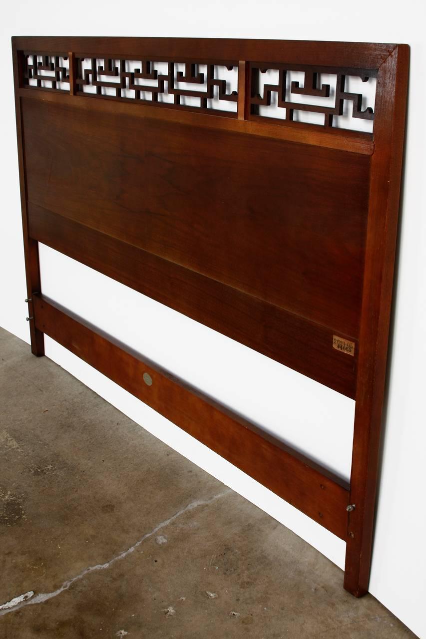 Hand-Crafted Midcentury Asian Style Headboard by Baker