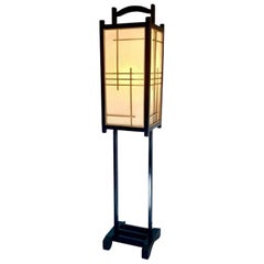 Mid-Century Asian Tower Floor Lamp