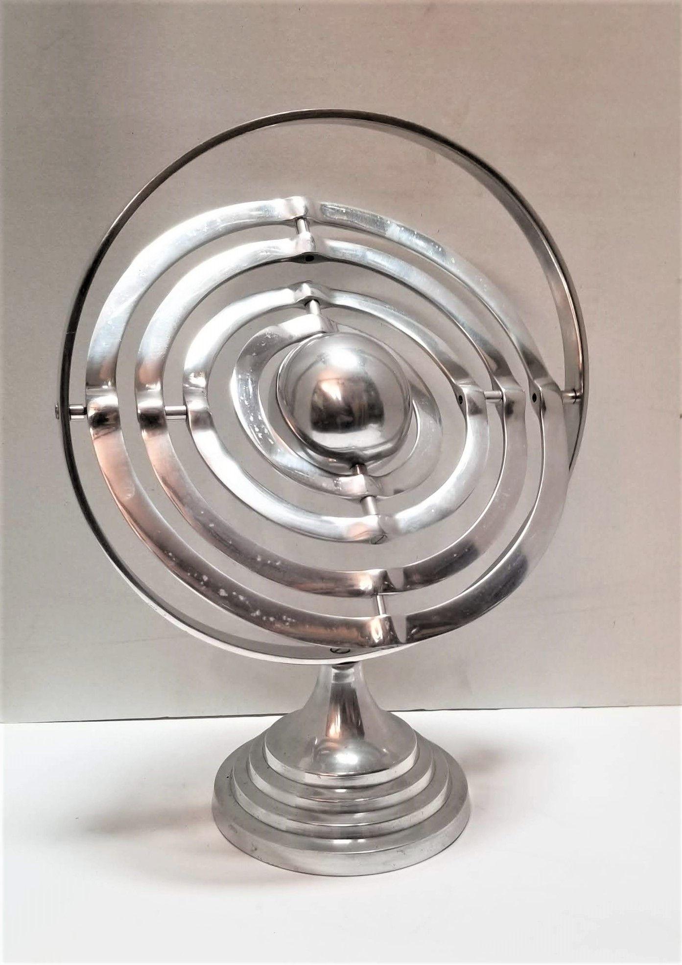 20th Century Midcentury Astrolabe Globe Aluminum Desktop Mobile