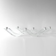 Mid Century Astrolite Lucite Wave Candelabra Pair Attributed to Herb Ritts