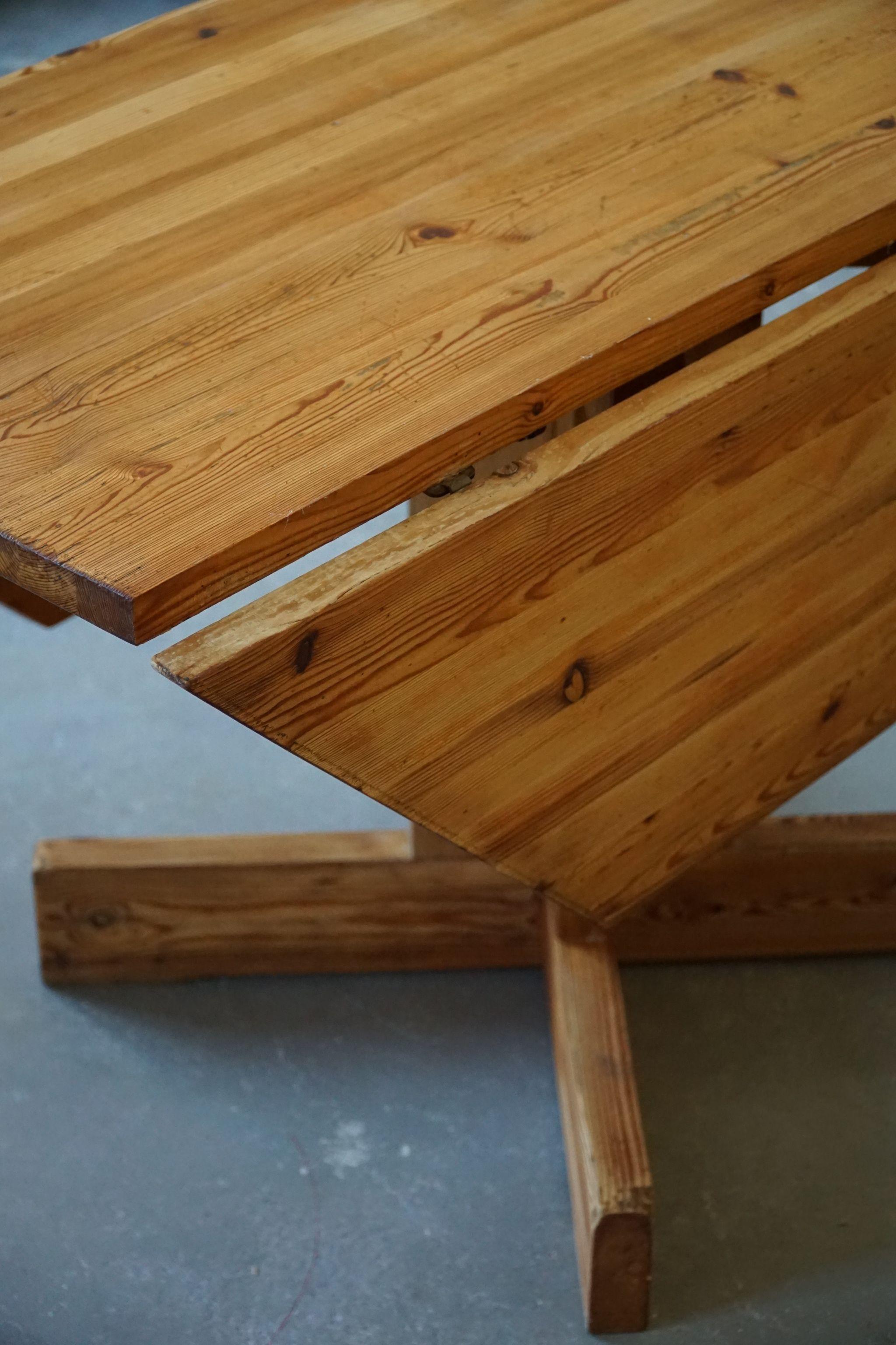 Mid Century Asymmetric Swedish Folding / Flip Table in Pine, 1950s For Sale 6