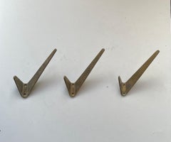 Mid-century Asymmetrical Coat Wall Hooks in Brass by Hertha Baller, 1950s