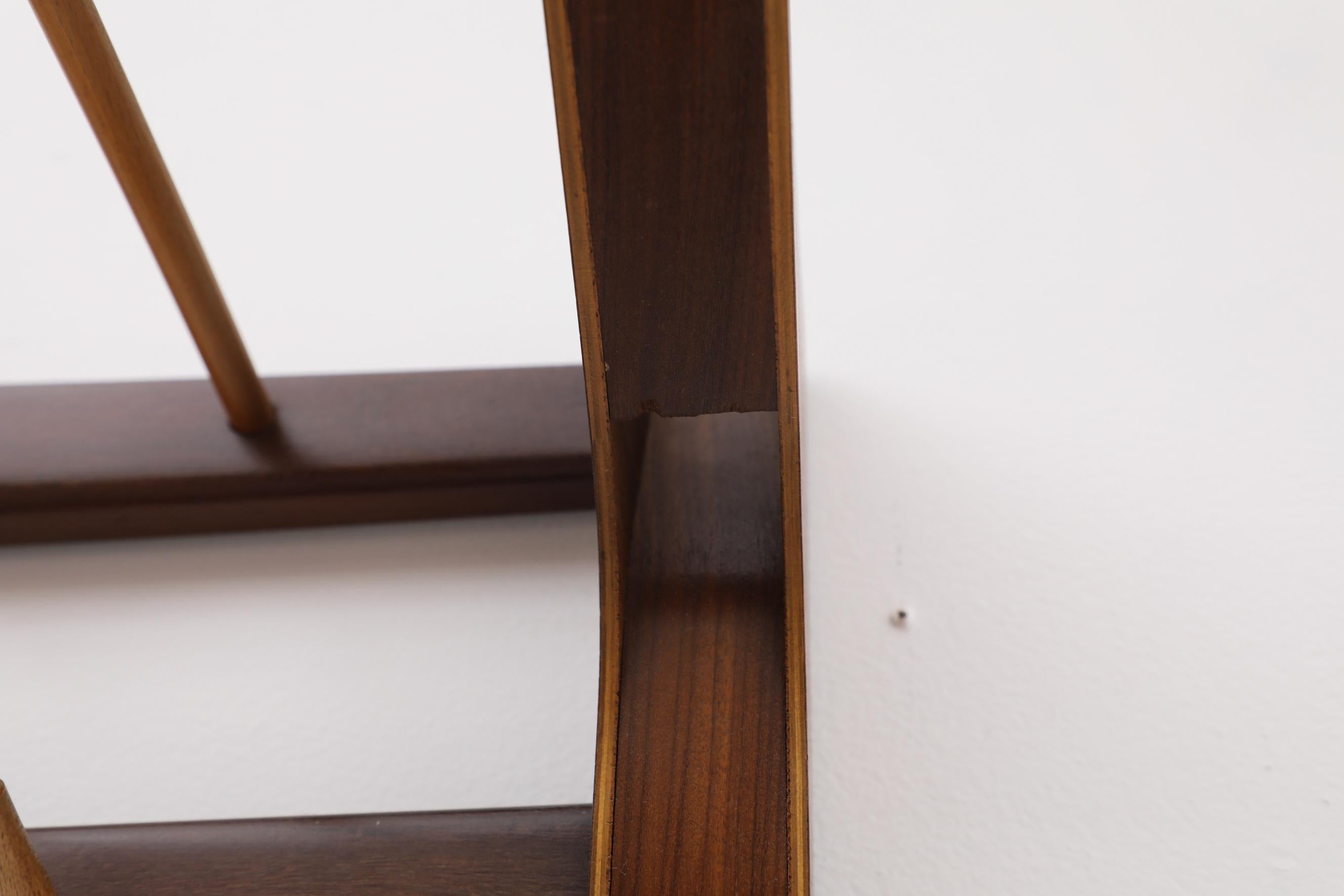 Midcentury Asymmetrical Wall Mounted Teak Coat Rack 3