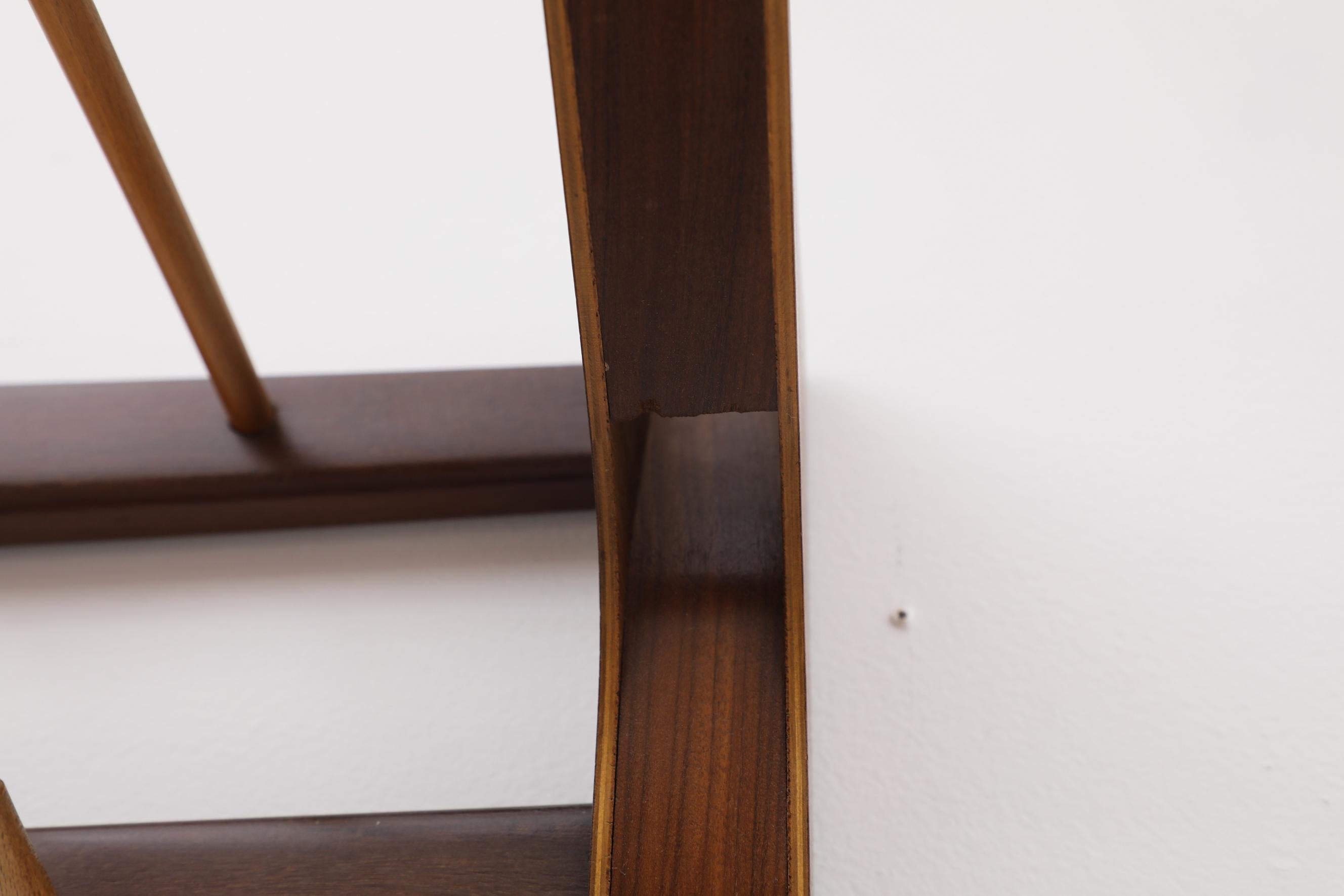 Midcentury Asymmetrical Wall Mounted Teak Coat Rack 4