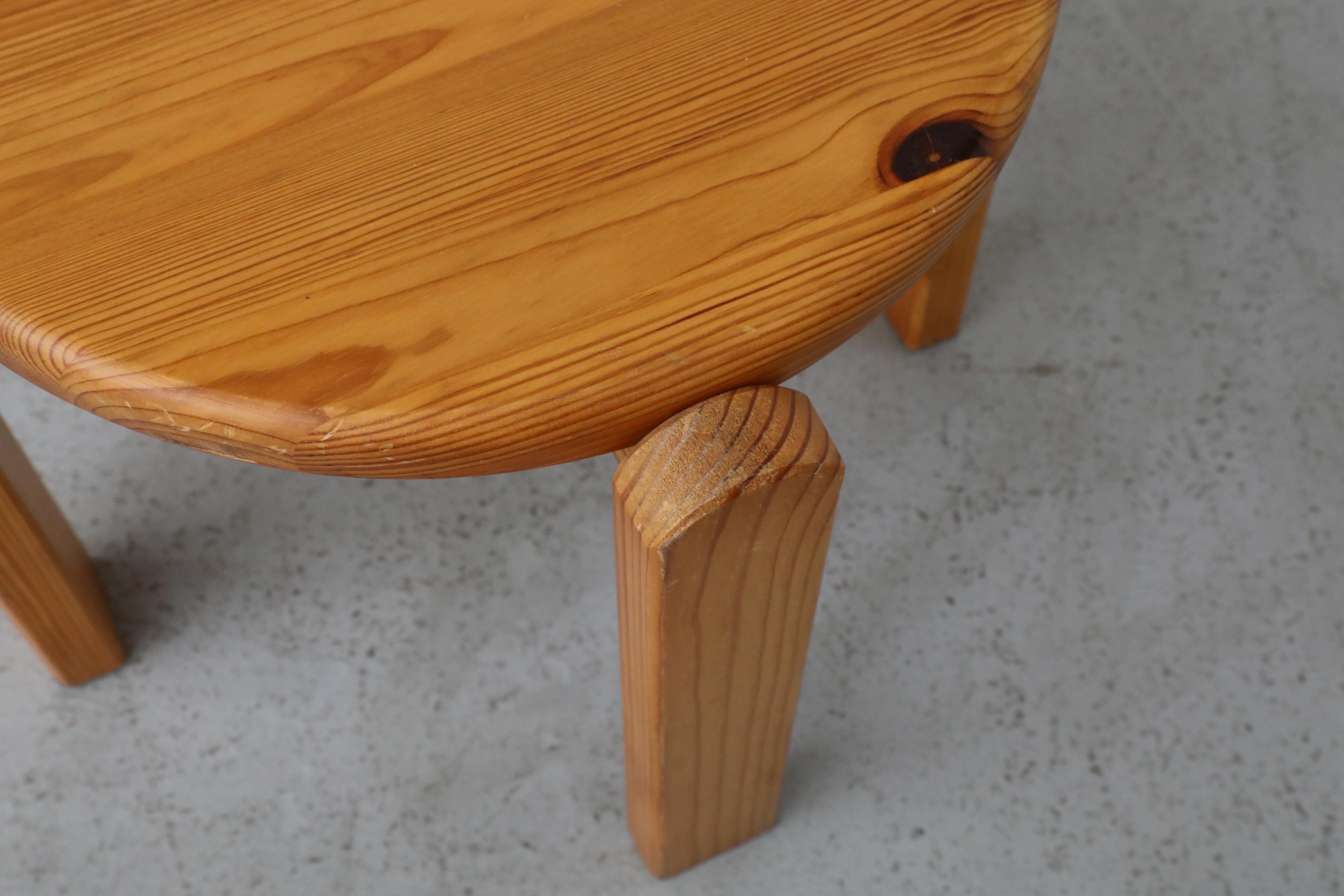 Mid-Century Ate van Apeldoorn Attributed Four Legged Pine Stool with Round Seat 3