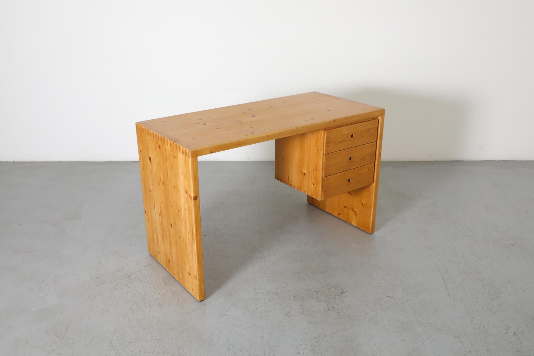 Mid-Century Ate Van Apeldoorn Pine Waterfall Desk or Vanity with Drawers 4