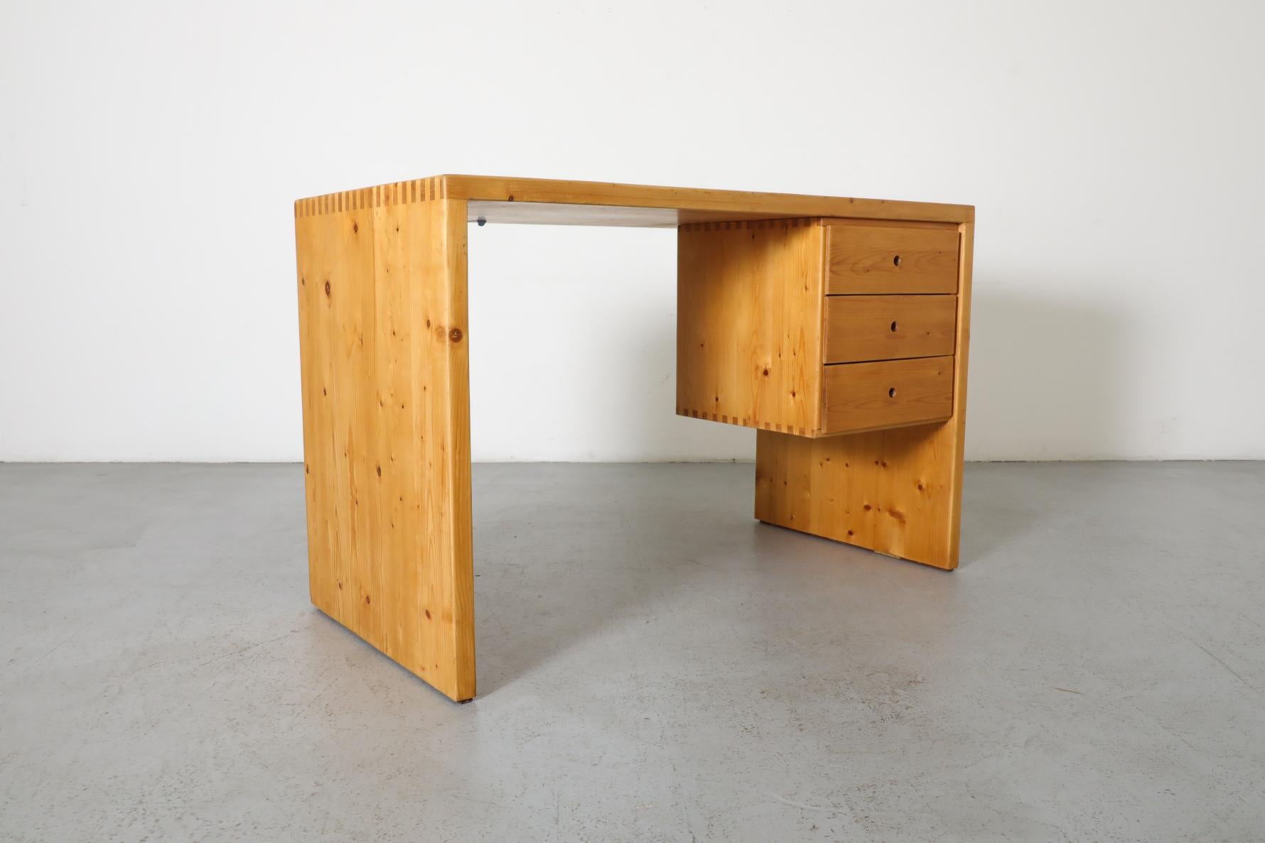 Mid-Century Ate Van Apeldoorn Pine Waterfall Desk or Vanity with Drawers 5