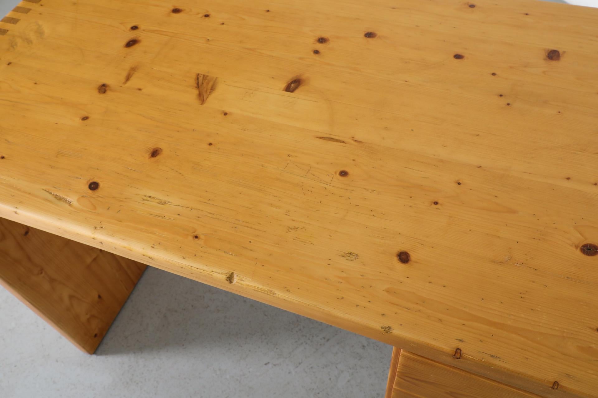 Mid-Century Ate Van Apeldoorn Pine Waterfall Desk or Vanity with Drawers 7